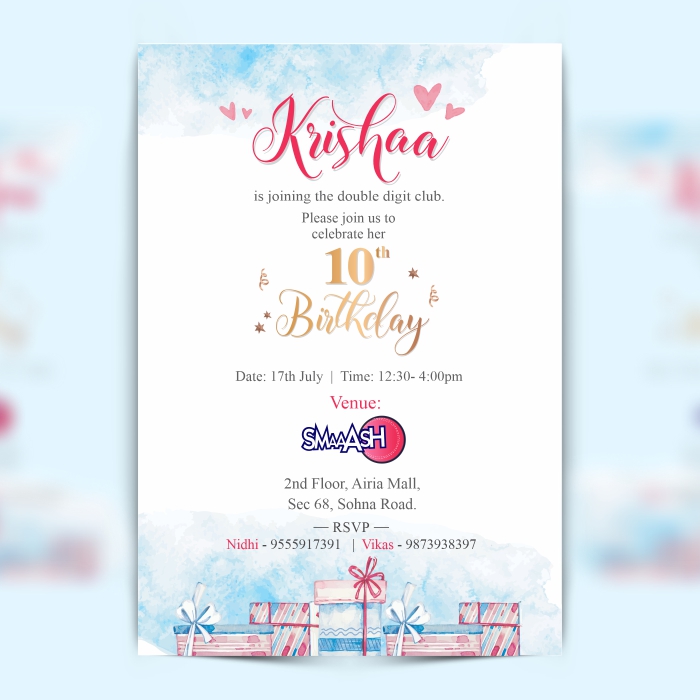 Krishaa — Birthday Invitation — Brochures & flyers